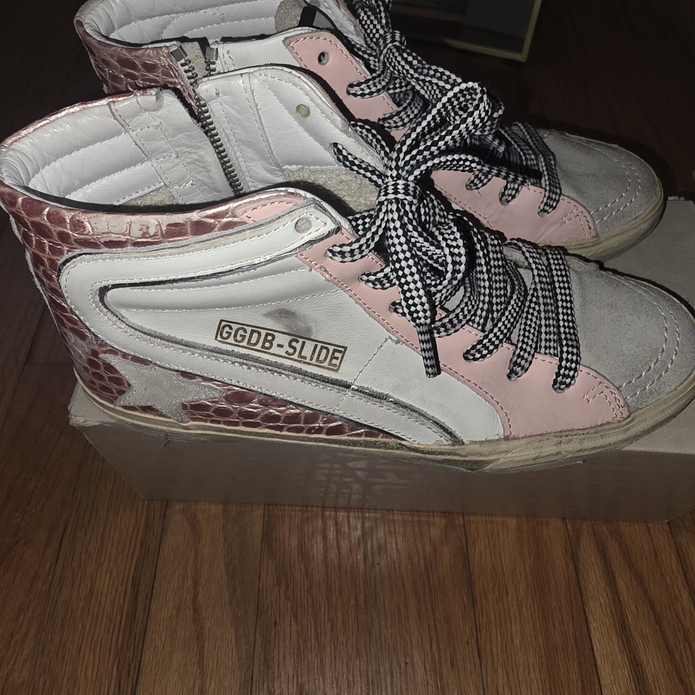 Golden Goose Pink and White Slides, Limited Edition - Picture 3 of 5